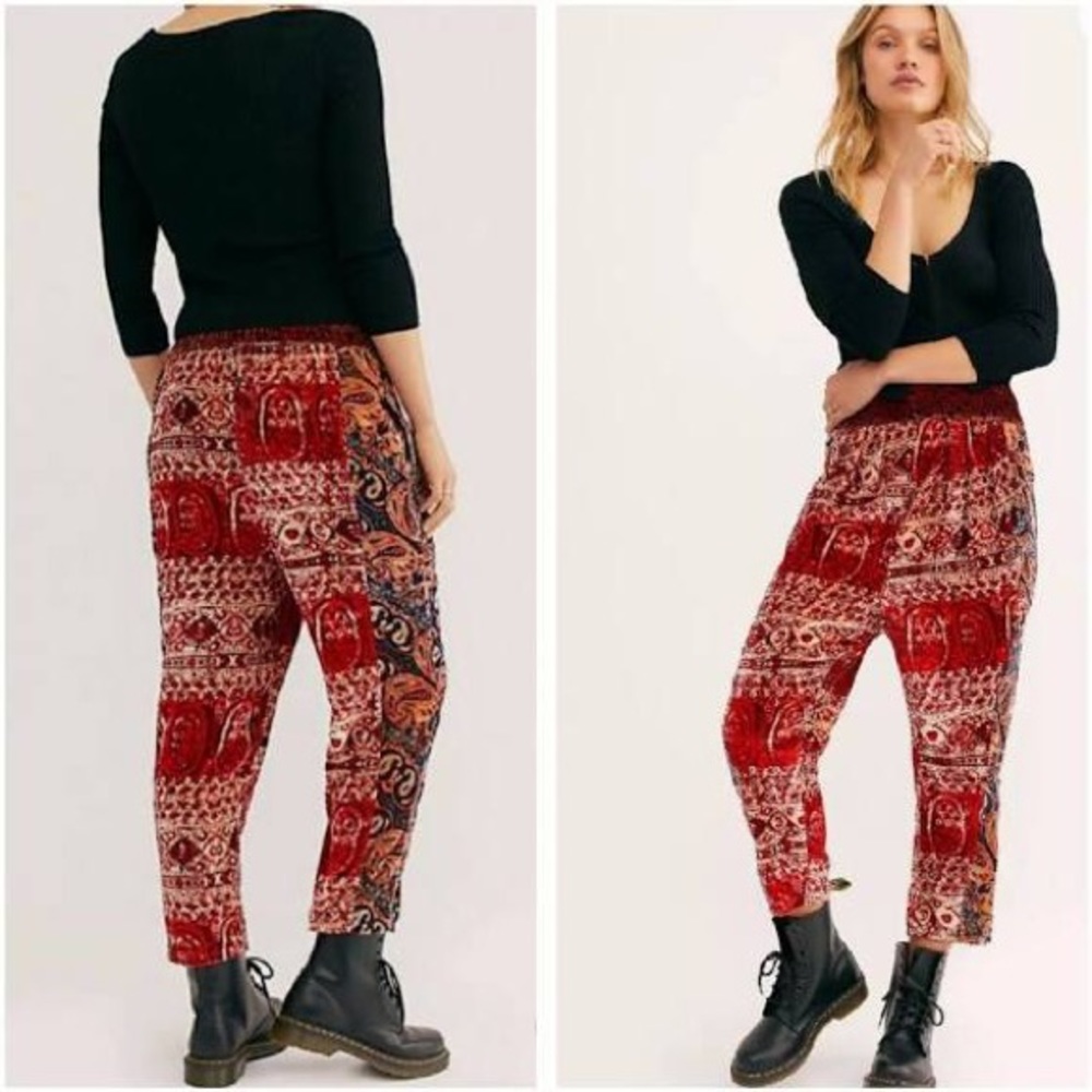 Free People Fes Velvet Harem Pants M